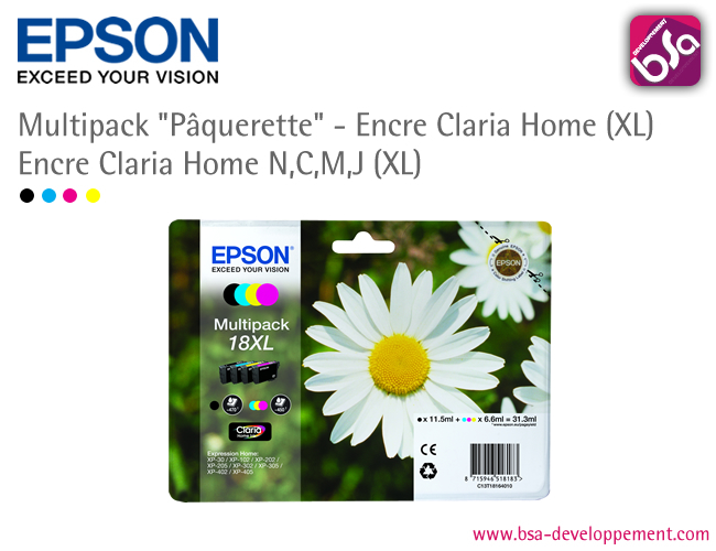Encre Claria Home multipack 4 couleurs Pâquerette 18, Consommables encre, Encre & papier, Produits